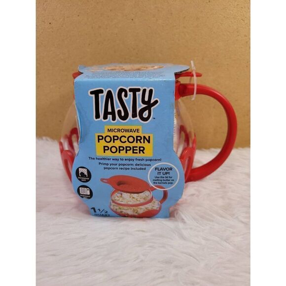 Tasty Red Microwave Popcorn Popper- NEW - Picture 5 of 5